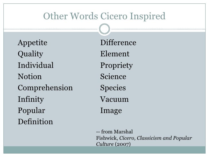 Cicero, Classicism, and Popular Culture